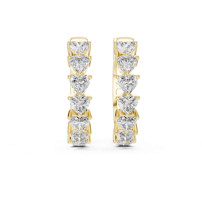 Heart Cut Lab Grown Diamond Hoop & Huggie Earrings