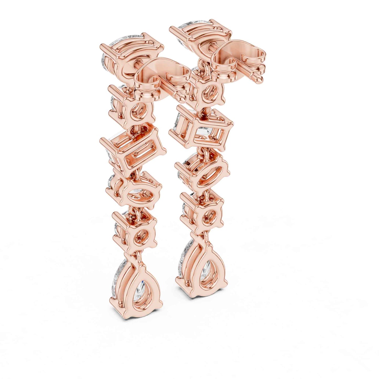 Multi-Shape Cascade Lab Grown Diamond Drop & Dangle Earrings