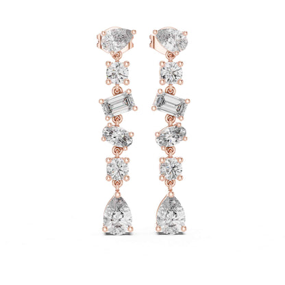 Multi-Shape Cascade Lab Grown Diamond Drop & Dangle Earrings