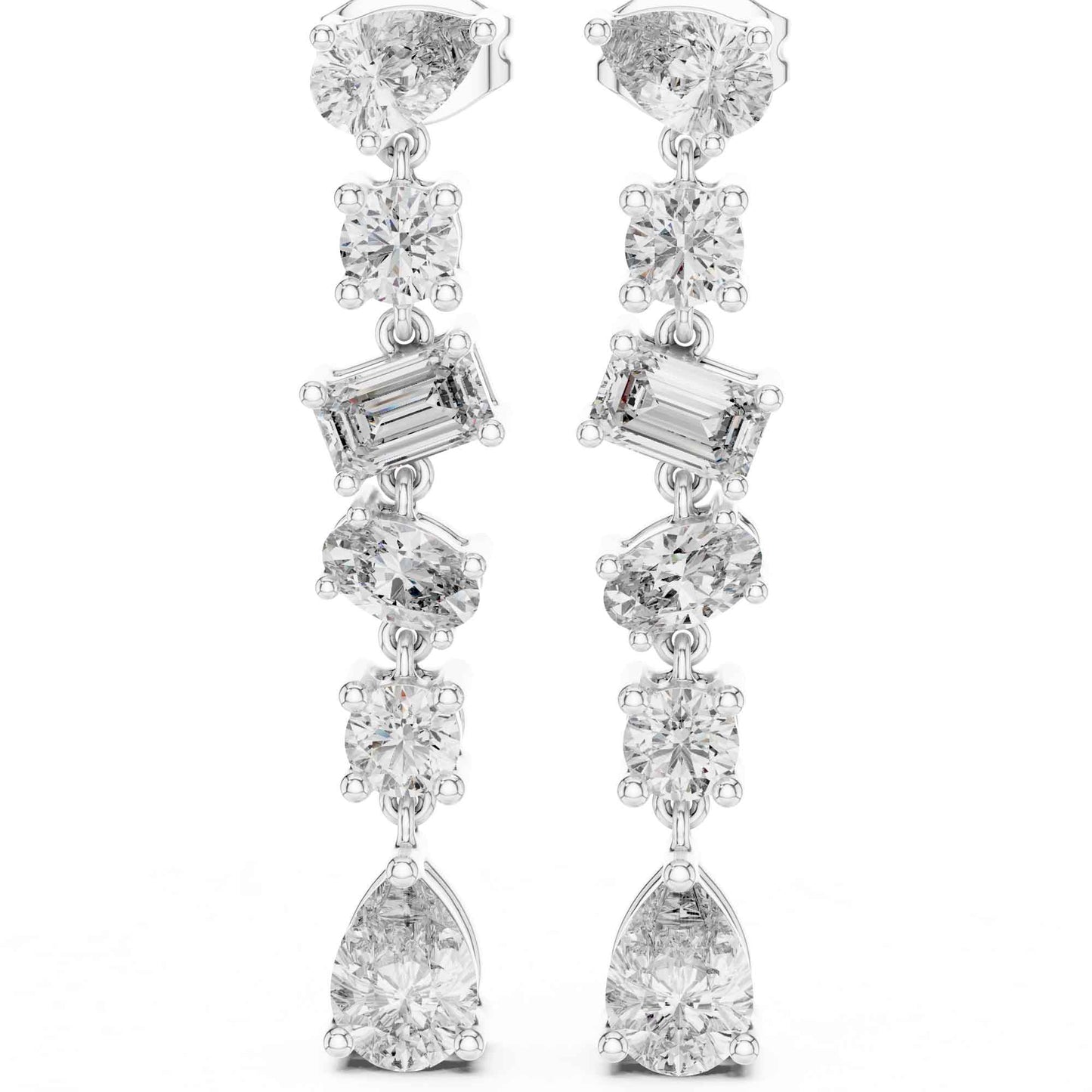 Multi-Shape Cascade Lab Grown Diamond Drop & Dangle Earrings