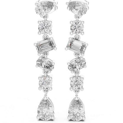 Multi-Shape Cascade Lab Grown Diamond Drop & Dangle Earrings