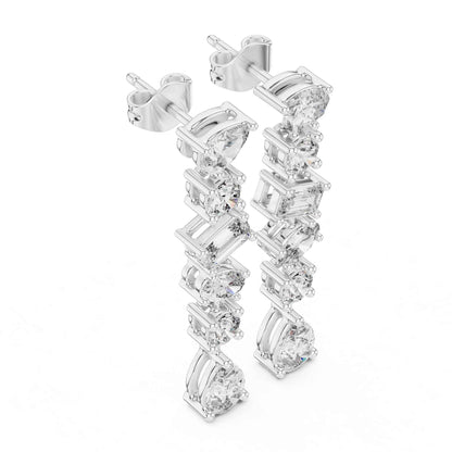 Multi-Shape Cascade Lab Grown Diamond Drop & Dangle Earrings