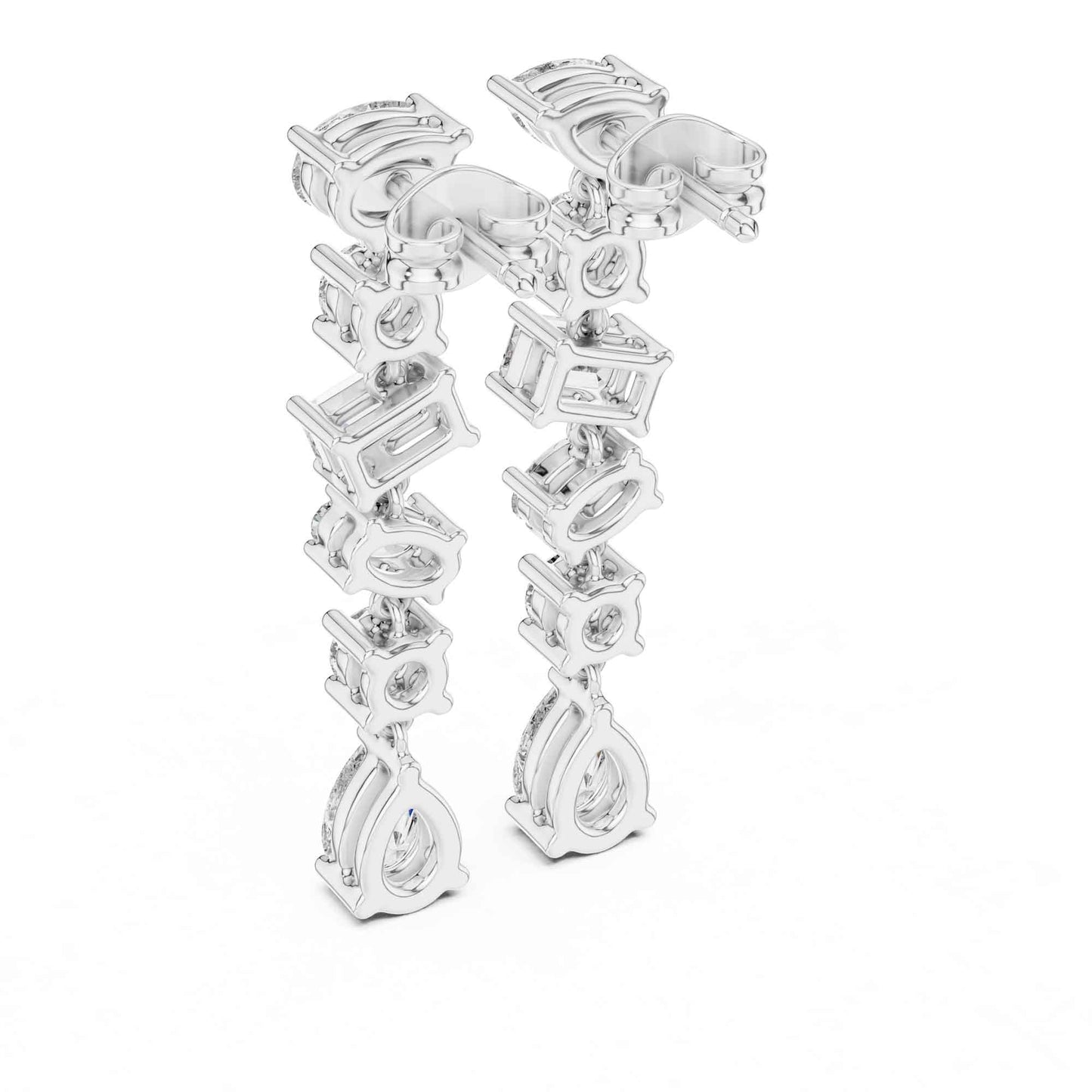 Multi-Shape Cascade Lab Grown Diamond Drop & Dangle Earrings