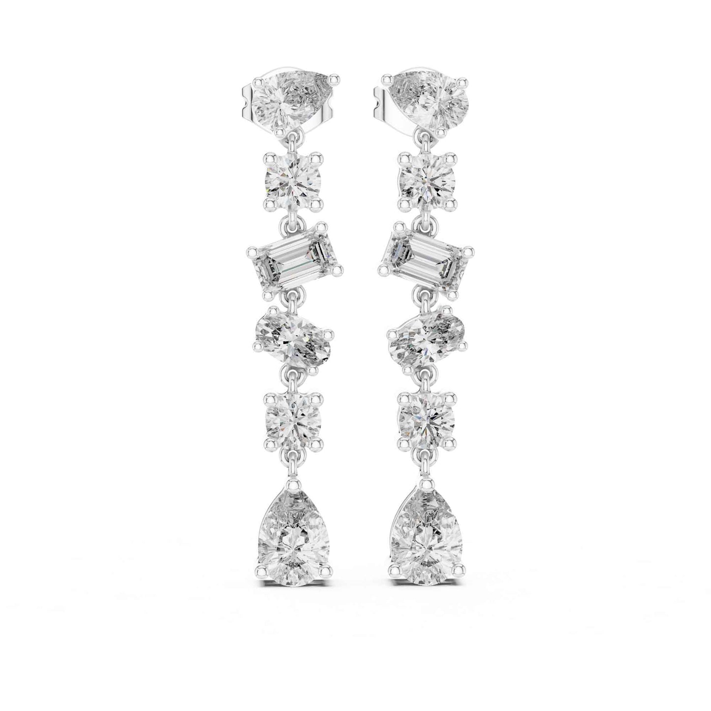 Multi-Shape Cascade Lab Grown Diamond Drop & Dangle Earrings