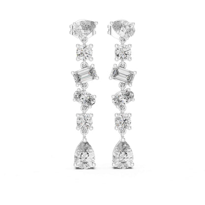 Multi-Shape Cascade Lab Grown Diamond Drop & Dangle Earrings