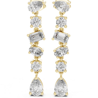 Multi-Shape Cascade Lab Grown Diamond Drop & Dangle Earrings