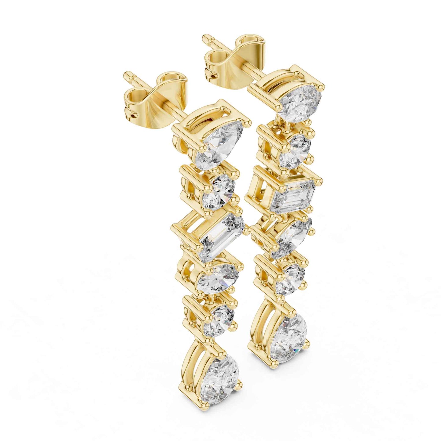 Multi-Shape Cascade Lab Grown Diamond Drop & Dangle Earrings