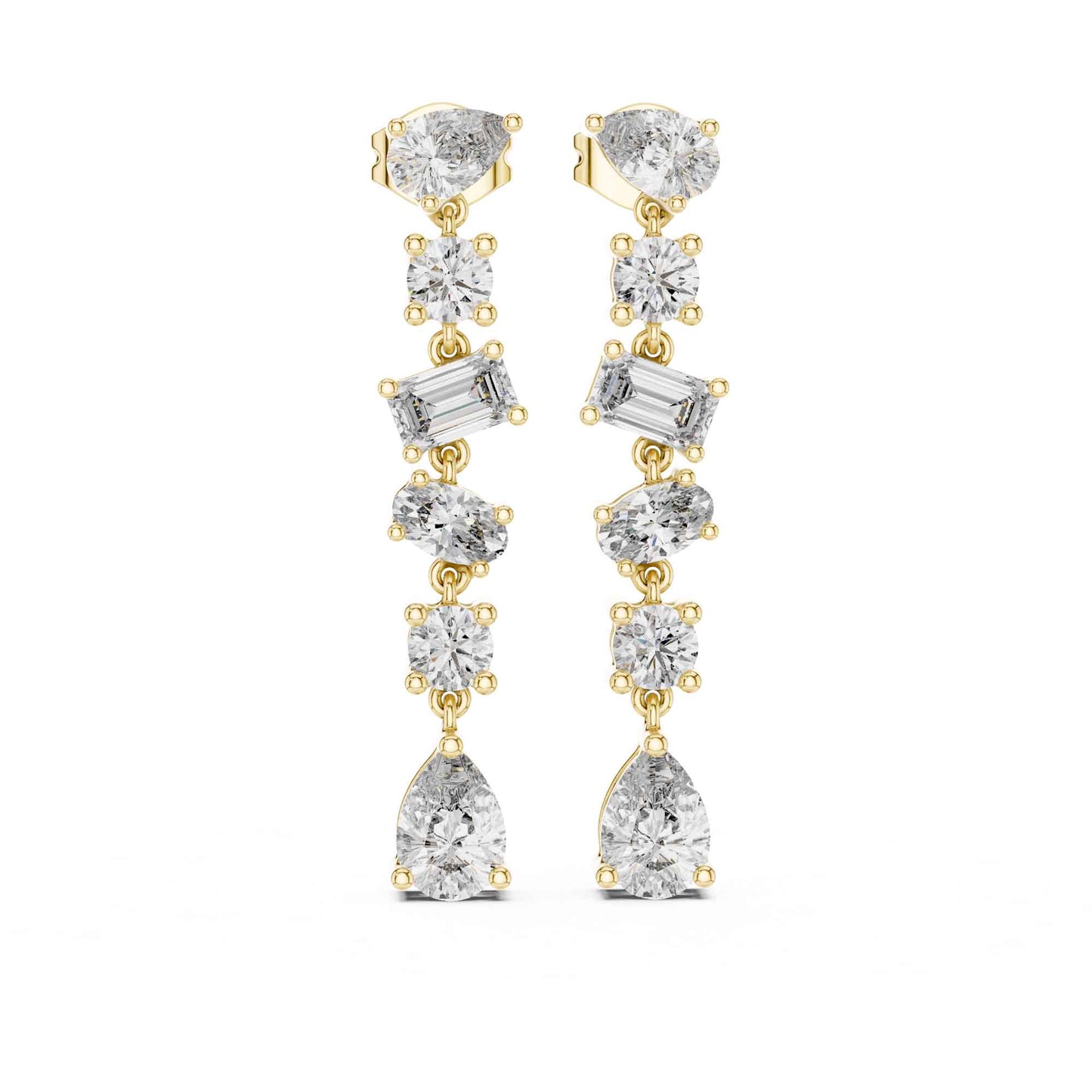 Multi-Shape Cascade Lab Grown Diamond Drop & Dangle Earrings