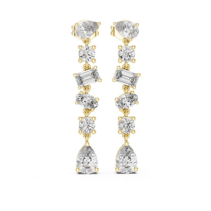 Multi-Shape Cascade Lab Grown Diamond Drop & Dangle Earrings