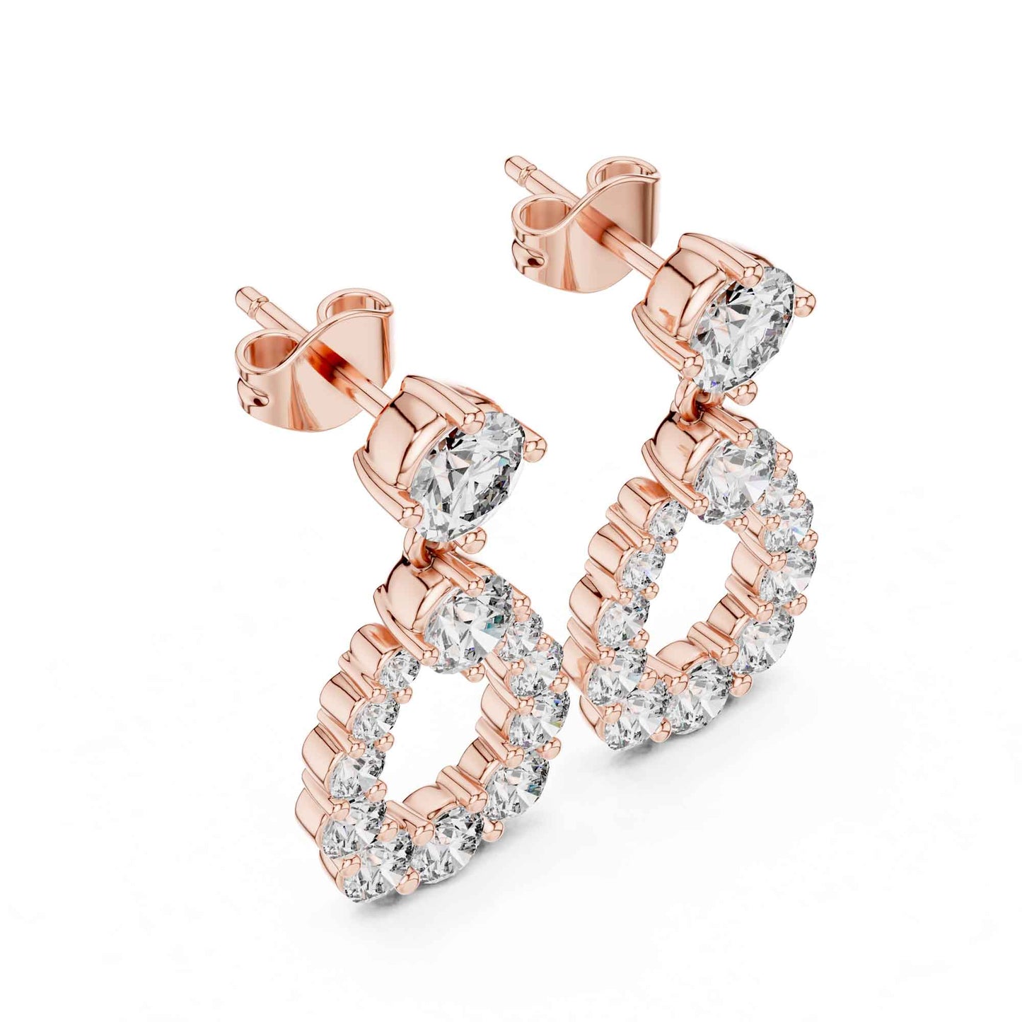 Luna Halo Teardrop Lab Grown Diamond Drop & Dangle Earrings