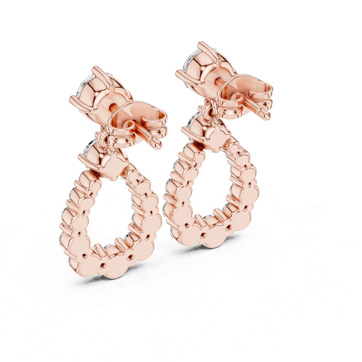 Luna Halo Teardrop Lab Grown Diamond Drop & Dangle Earrings