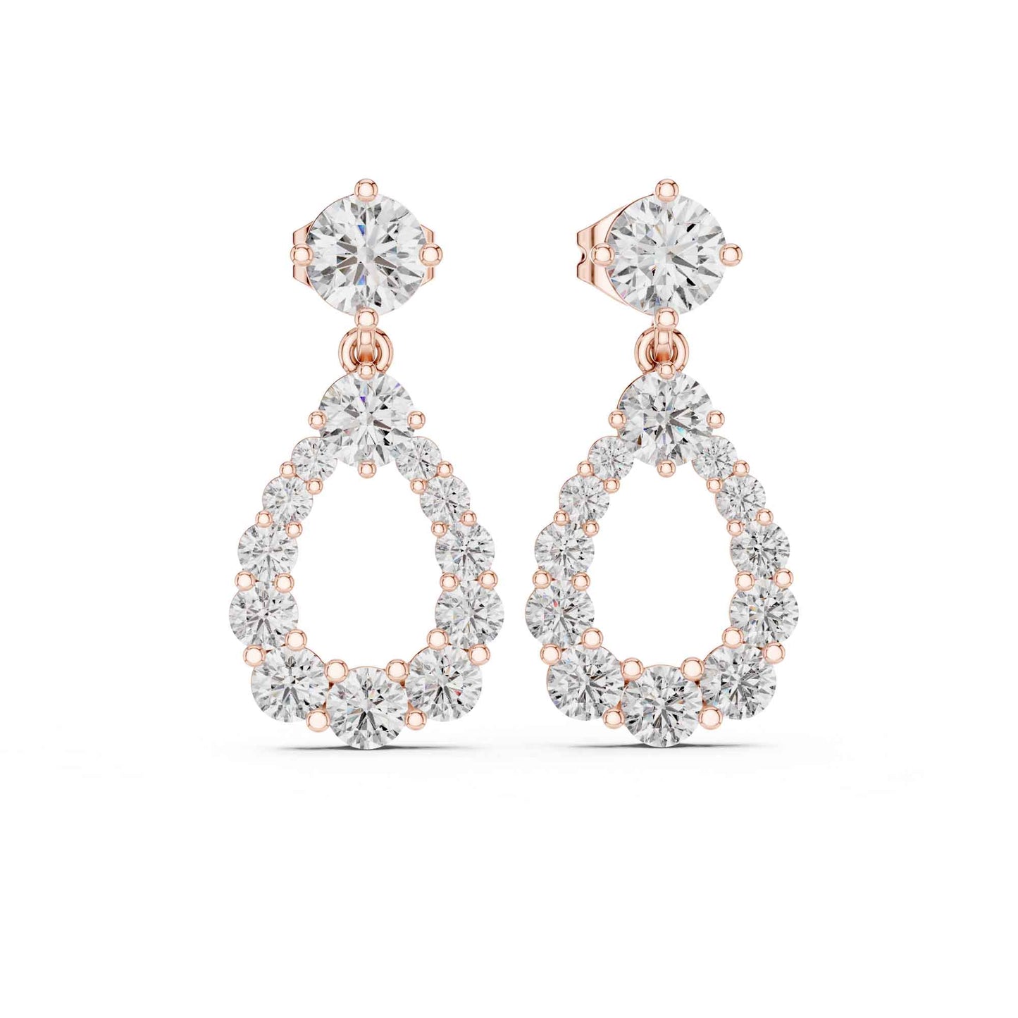 Luna Halo Teardrop Lab Grown Diamond Drop & Dangle Earrings