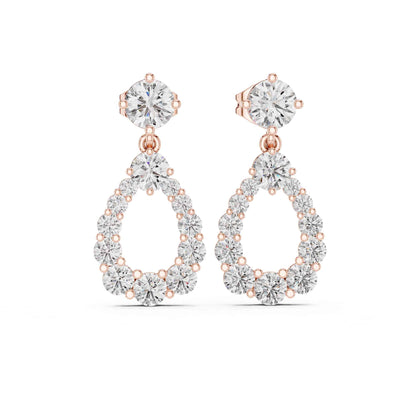 Luna Halo Teardrop Lab Grown Diamond Drop & Dangle Earrings
