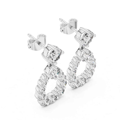 Luna Halo Teardrop Lab Grown Diamond Drop & Dangle Earrings