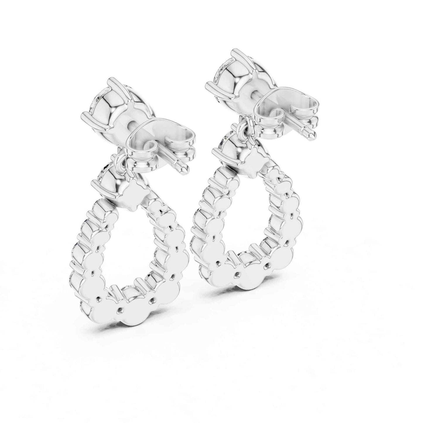 Luna Halo Teardrop Lab Grown Diamond Drop & Dangle Earrings