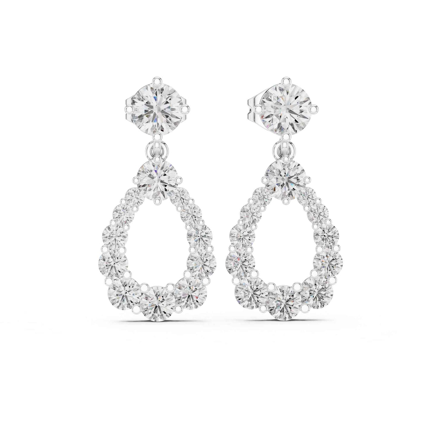 Luna Halo Teardrop Lab Grown Diamond Drop & Dangle Earrings