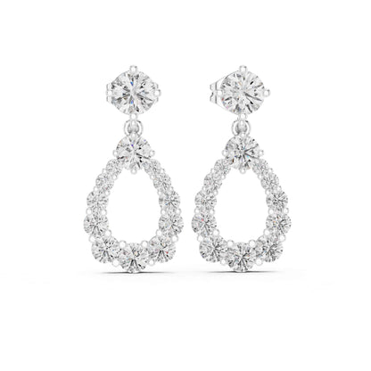 Luna Halo Teardrop Lab Grown Diamond Drop & Dangle Earrings