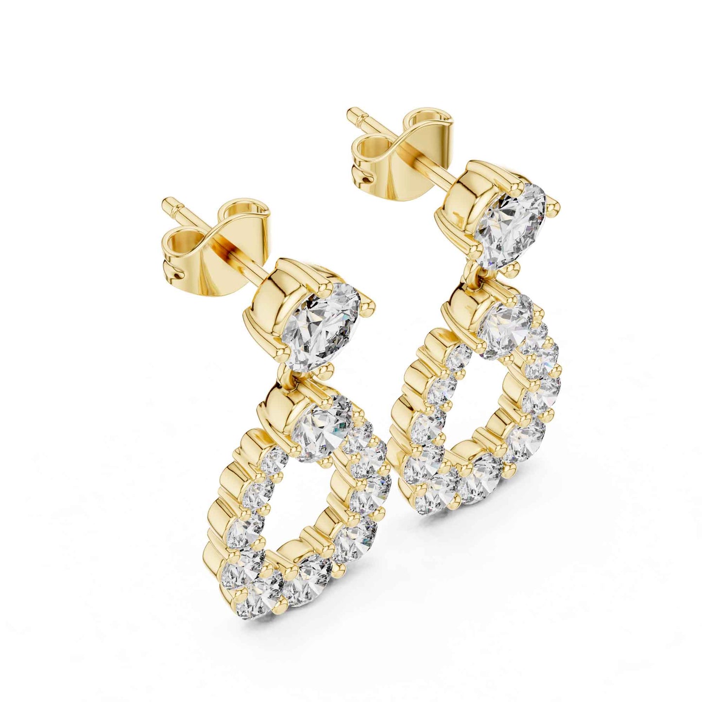 Luna Halo Teardrop Lab Grown Diamond Drop & Dangle Earrings
