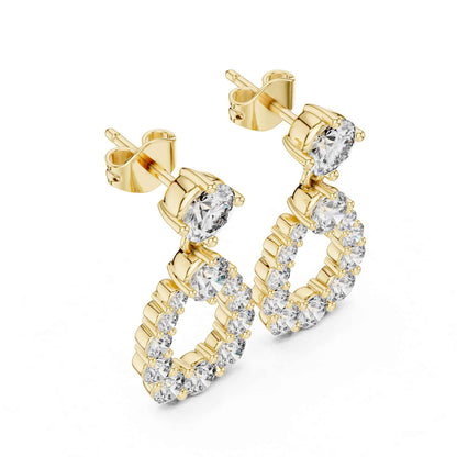Luna Halo Teardrop Lab Grown Diamond Drop & Dangle Earrings
