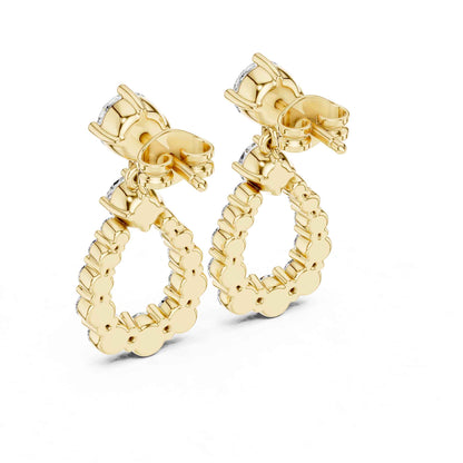 Luna Halo Teardrop Lab Grown Diamond Drop & Dangle Earrings