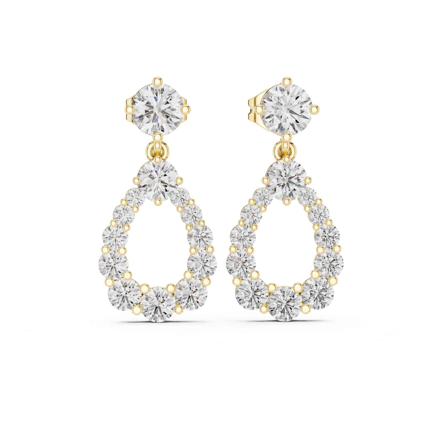 Luna Halo Teardrop Lab Grown Diamond Drop & Dangle Earrings