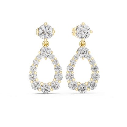 Luna Halo Teardrop Lab Grown Diamond Drop & Dangle Earrings