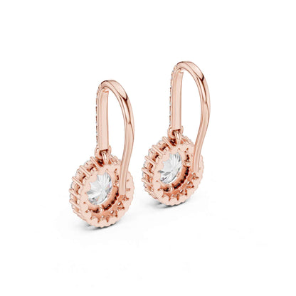 Oval Halo Lab Grown Diamond Drop & Dangle Earrings