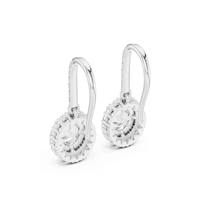 Oval Halo Lab Grown Diamond Drop & Dangle Earrings