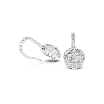 Oval Halo Lab Grown Diamond Drop & Dangle Earrings