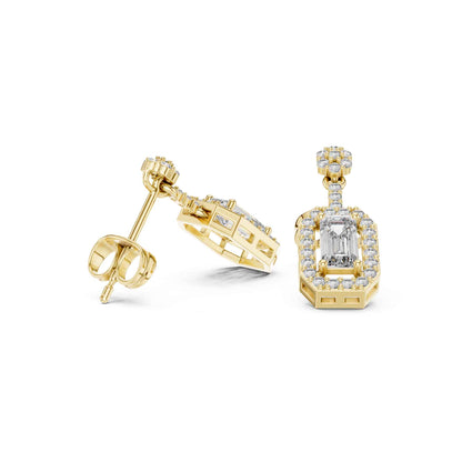 Emerald Cut Lab Grown Diamond Geometric Drop & Dangle Earrings
