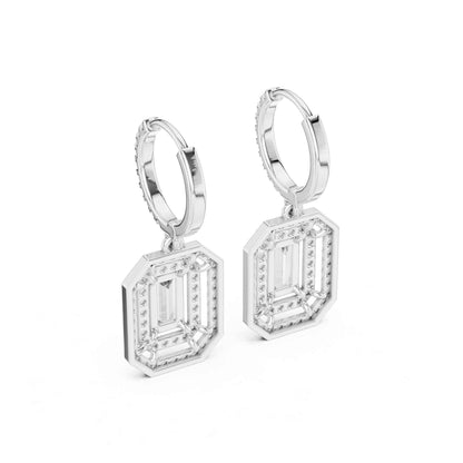 Emerald Cut Lab Grown Diamond Geometric Drop & Dangle Earrings