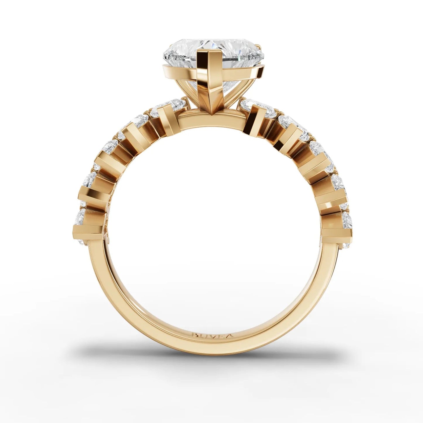 2 Carat Center Heart Cut Moissanite Diamond Engagement Ring