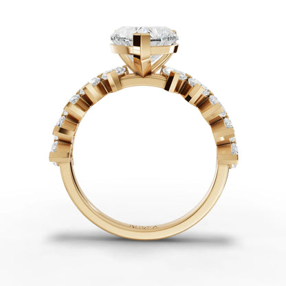 2 Carat Center Heart Cut Moissanite Diamond Engagement Ring