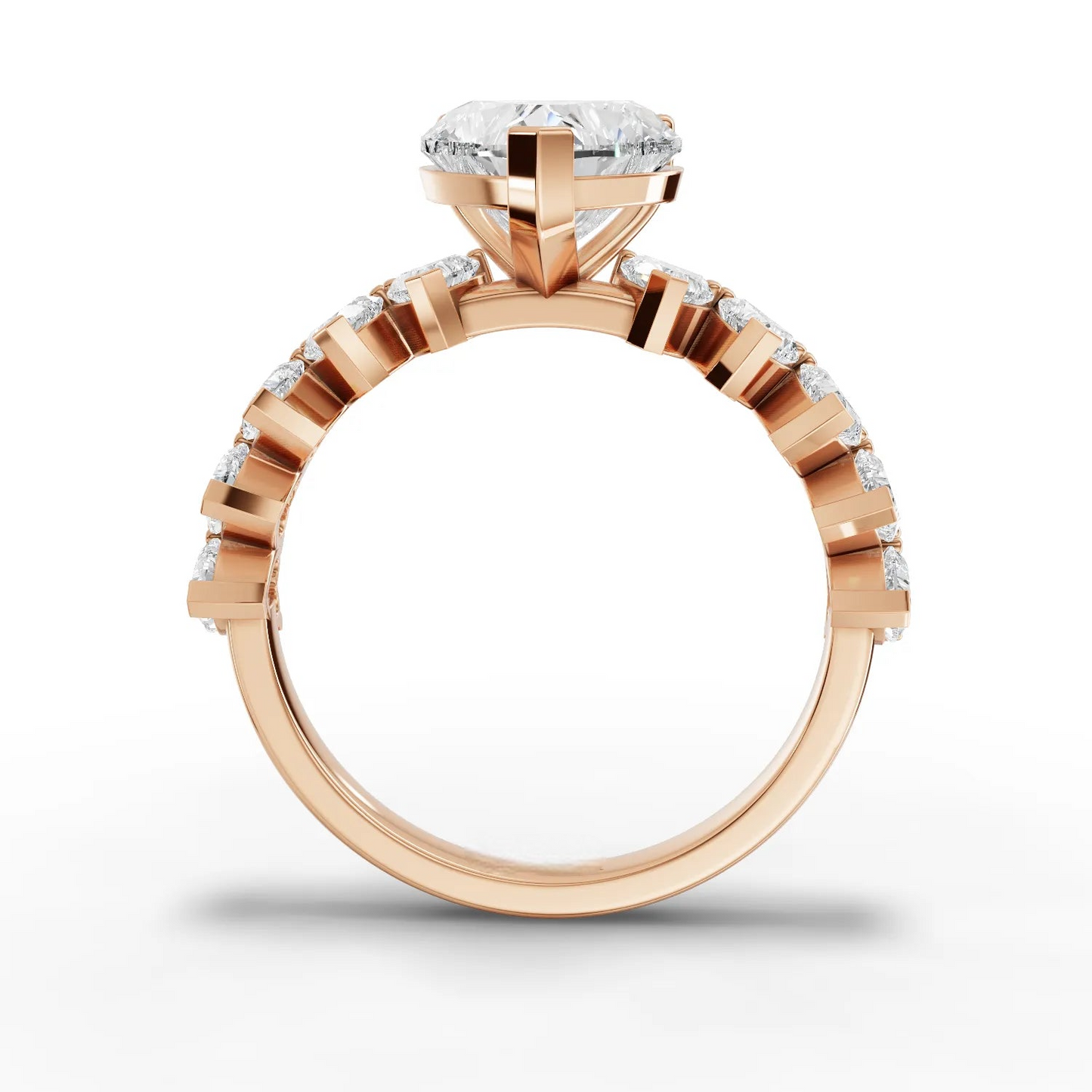 2 Carat Center Heart Cut Moissanite Diamond Engagement Ring