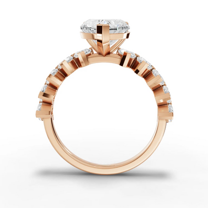 2 Carat Center Heart Cut Moissanite Diamond Engagement Ring