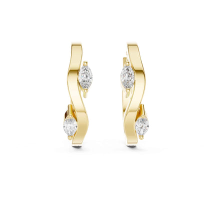 Marquise Cut Lab Grown Diamond Statement Hoop & Huggie Earrings