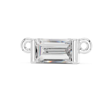 Emerald Cut Solitaire Bar Lab Grown Diamond Chain & Pendant