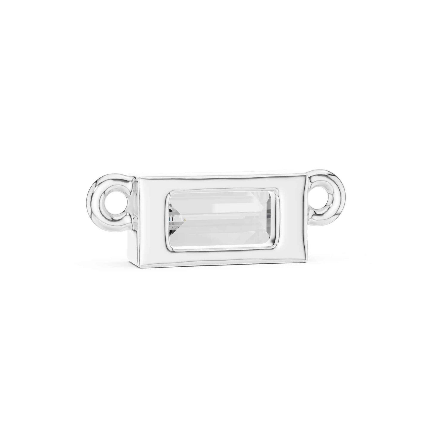 Emerald Cut Solitaire Bar Lab Grown Diamond Chain & Pendant
