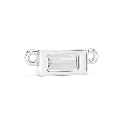 Emerald Cut Solitaire Bar Lab Grown Diamond Chain & Pendant