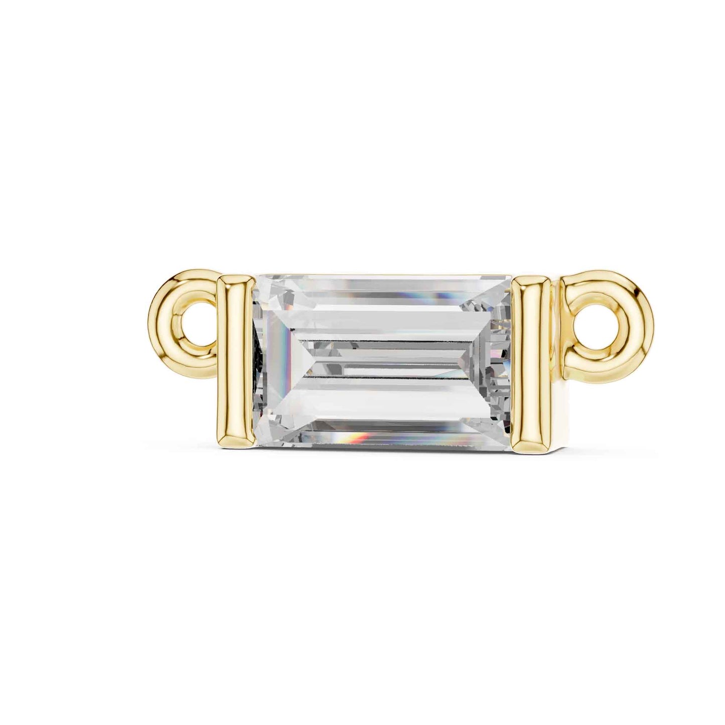 Emerald Cut Solitaire Bar Lab Grown Diamond Chain & Pendant