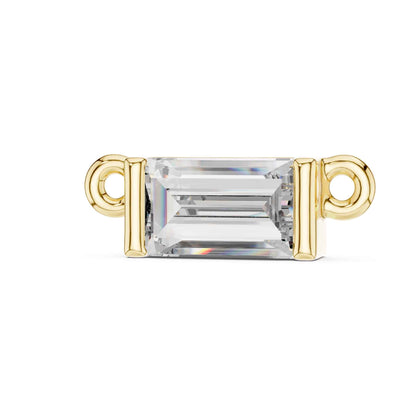 Emerald Cut Solitaire Bar Lab Grown Diamond Chain & Pendant