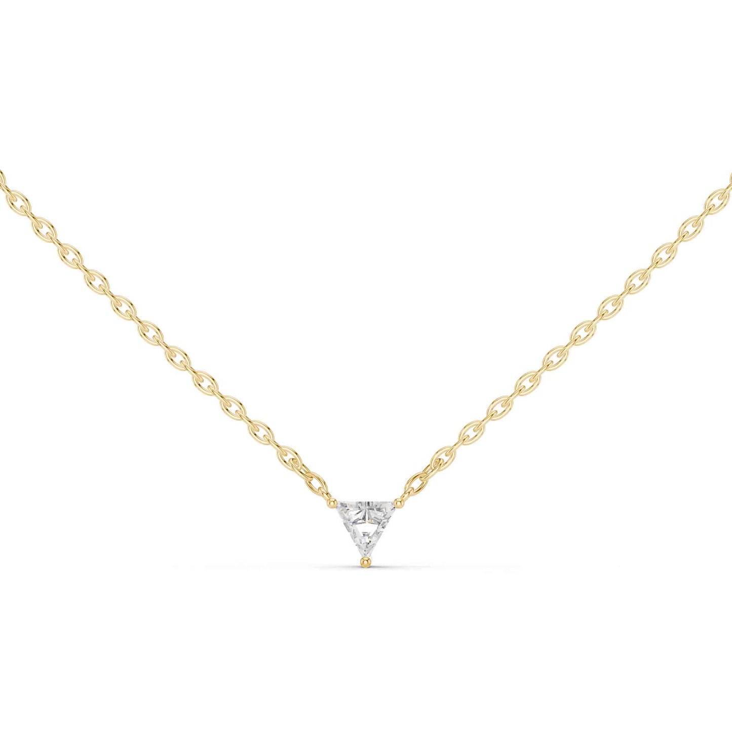 Trillion Cut Lab Grown Diamond Solitaire Chain & Pendant