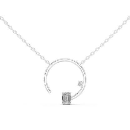 Emerald Cut Lab Grown Diamond Drop Chain & Pendant