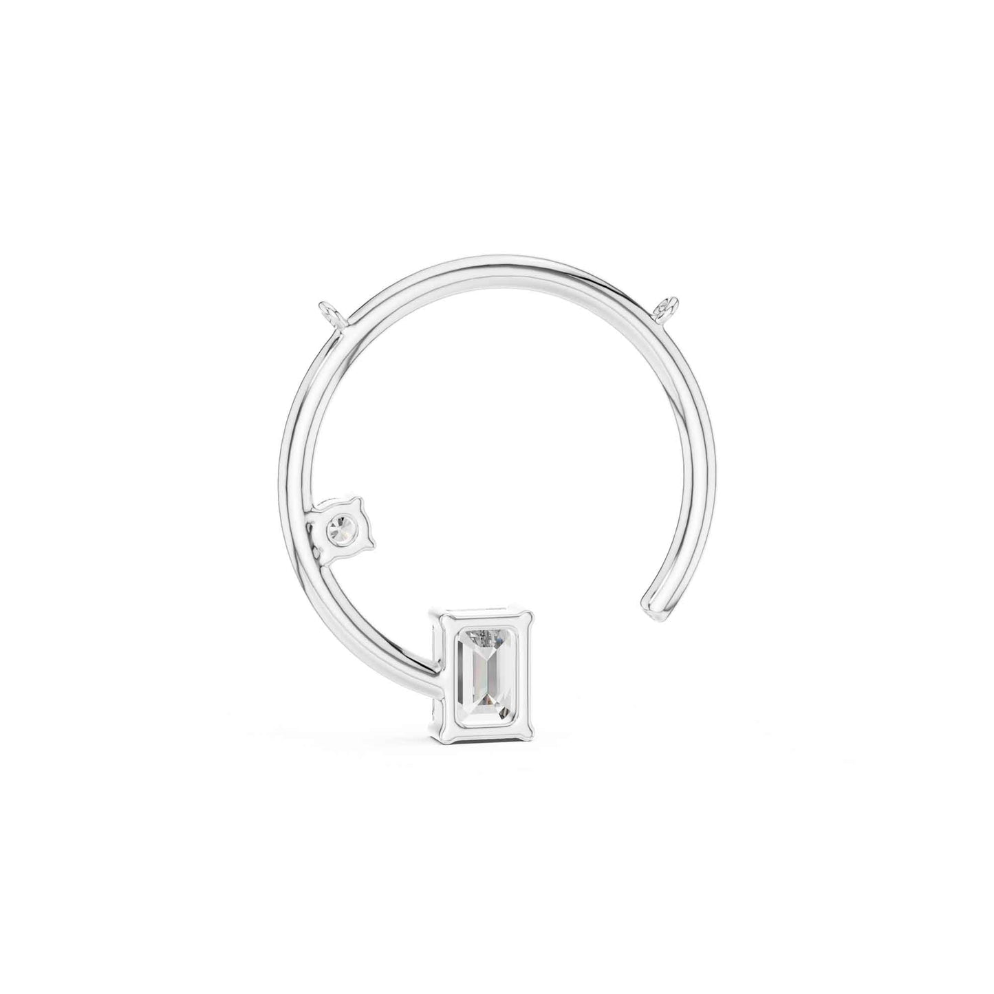 Emerald Cut Lab Grown Diamond Drop Chain & Pendant