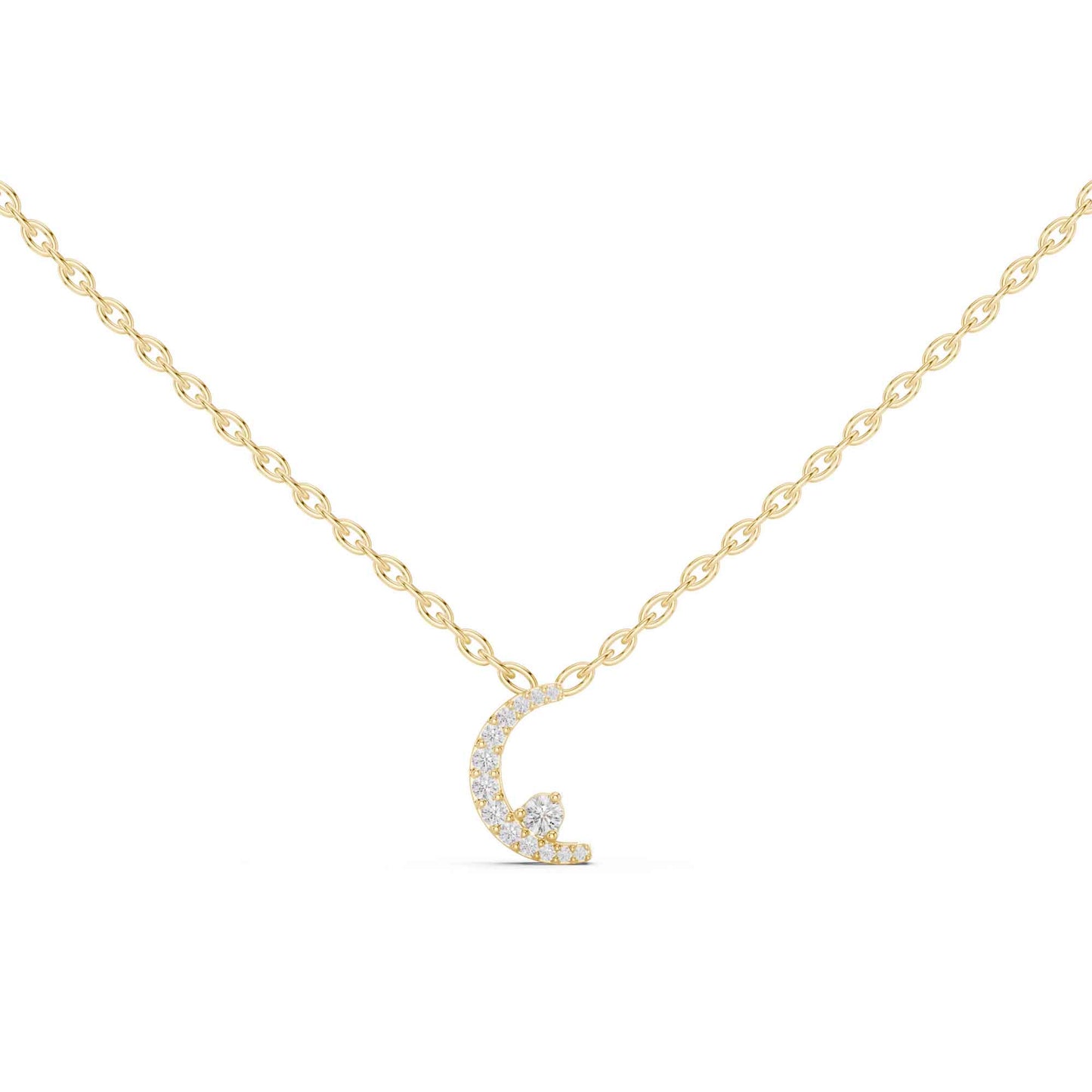 Lunar Blessings Lab Grown Diamond Crescent Chain & Pendant