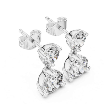 Classic Duo Round Lab Grown Diamond Drop & Dangle Earrings