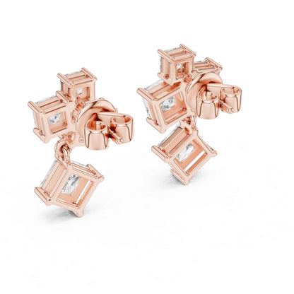 Starlight Princess Cut Lab Grown Diamond Drop & Dangle Earrings