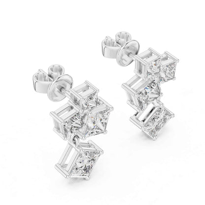 Starlight Princess Cut Lab Grown Diamond Drop & Dangle Earrings