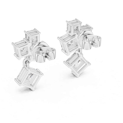 Starlight Princess Cut Lab Grown Diamond Drop & Dangle Earrings