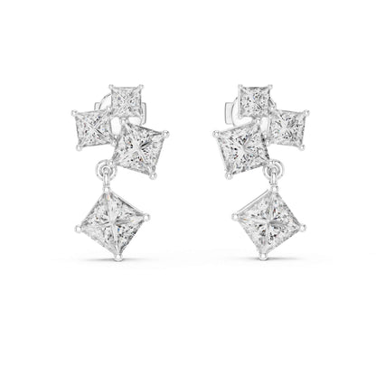 Starlight Princess Cut Lab Grown Diamond Drop & Dangle Earrings